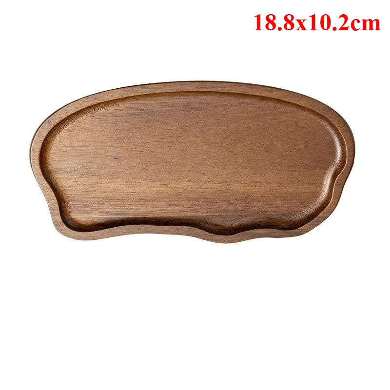 Acacia Wood Serving Tray – Multi-Use Coffee Coaster & Fruit Plate