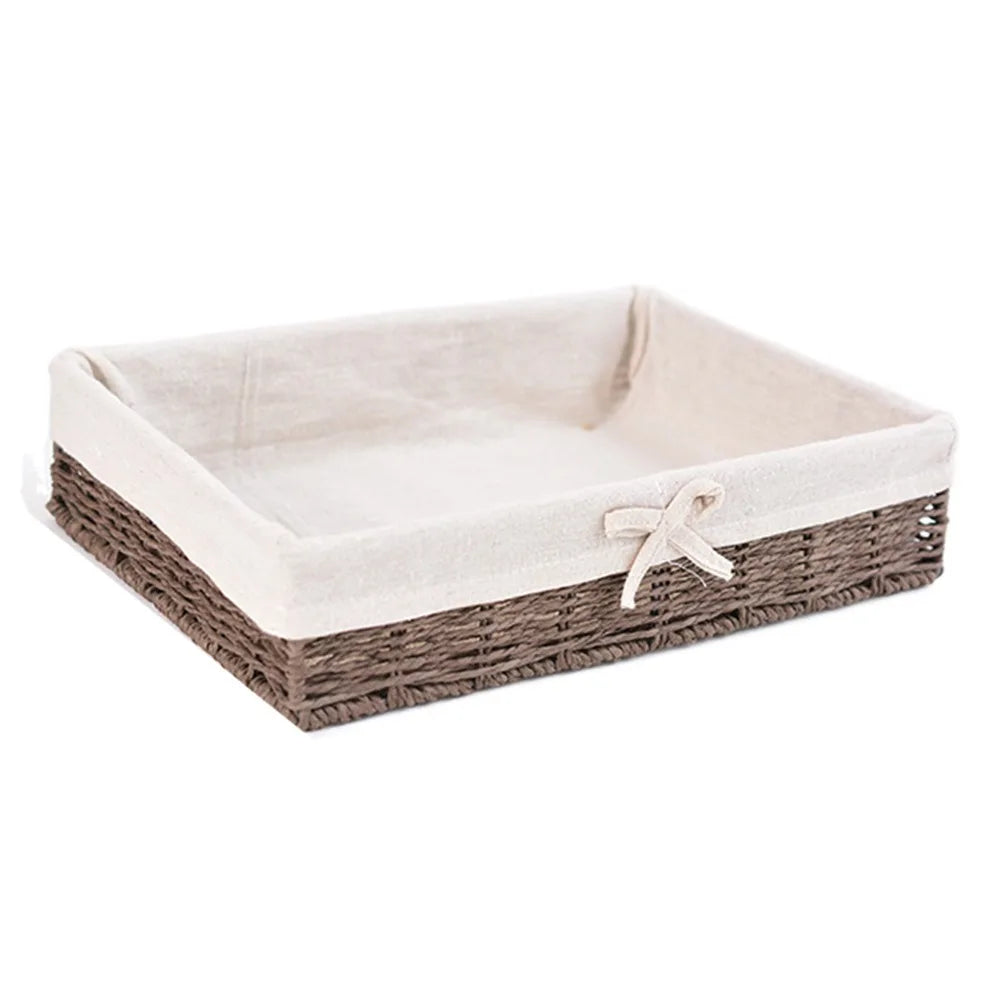 Handwoven Rattan Storage Tray – French Boho Style, 4 Sizes