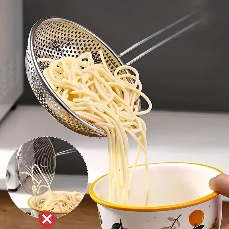 Fine Mesh Skimmer Spoon – Stainless Steel with Wooden Handle