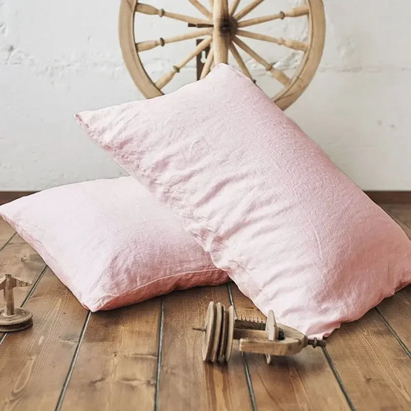 100% Pure Linen Throw Pillow Case – Solid Color Euro Sham Cushion Cover