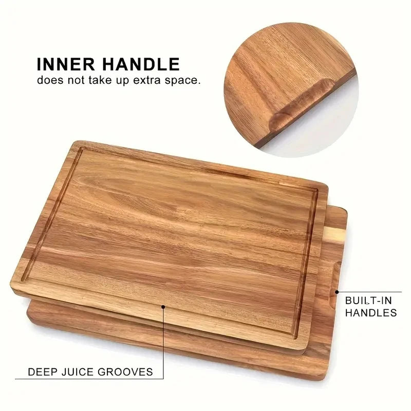Beech & Walnut Wood Cutting Board – Durable Kitchen Chopping & Cheese Board
