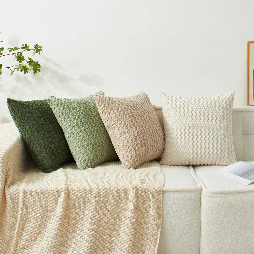 Boho Double-Sided Corduroy Pillow Cover – Farmhouse Neutral Striped Cushion Cover