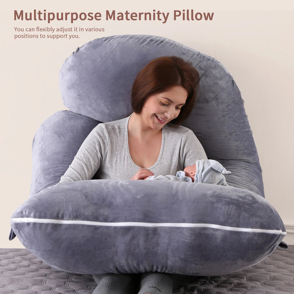 G-Shaped Full Body Pregnancy Pillow – Memory Foam Maternity Pillow with Removable Cover