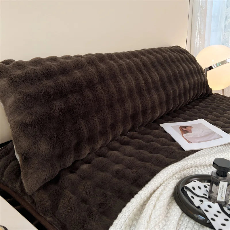 Solid Color Long Plush Pillowcase – Soft Decorative Body Pillow Cover