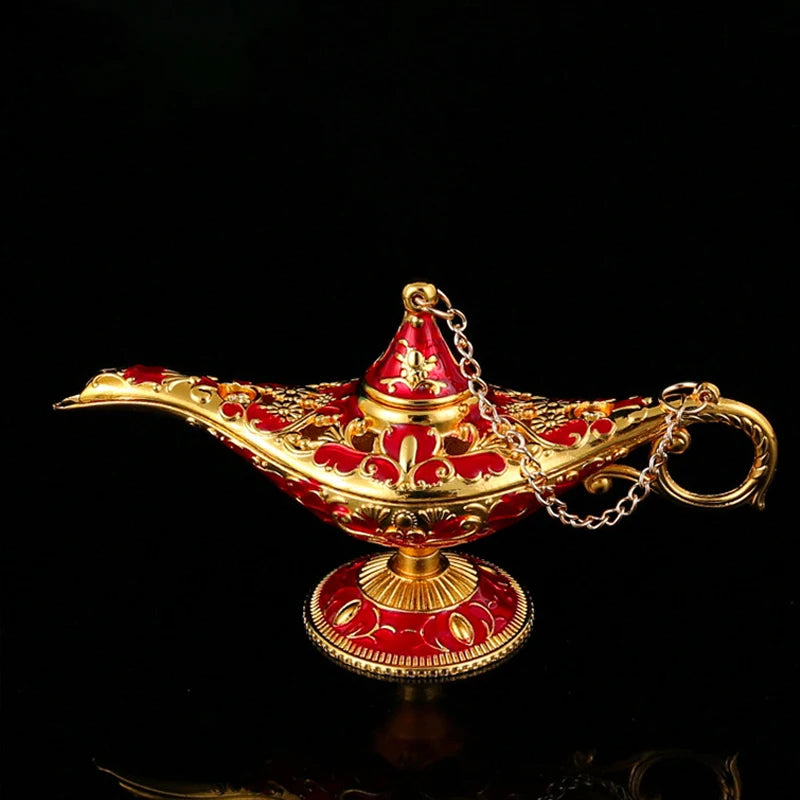 Aladdin Lamp Desktop Ornament – Metal Decorative Wishing Lamp for Home & Gifting