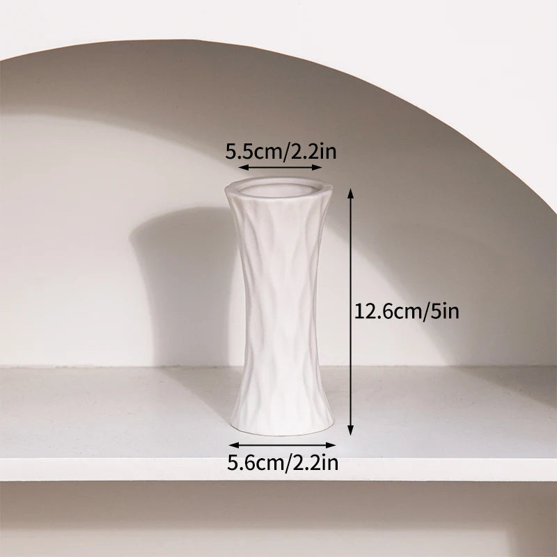 White Ceramic Vase – Nordic Matte Frosted Bud Vase for Home Decor