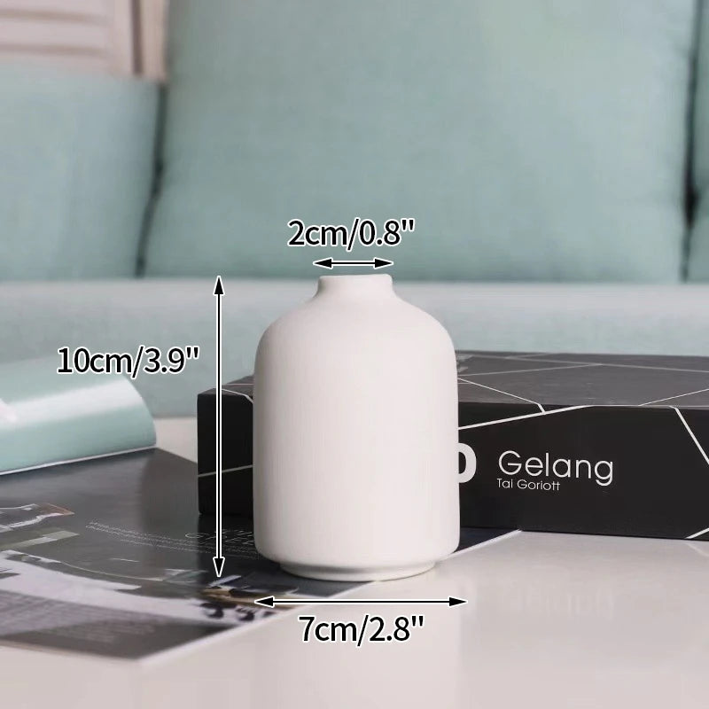 White Ceramic Vase – Nordic Matte Frosted Bud Vase for Home Decor