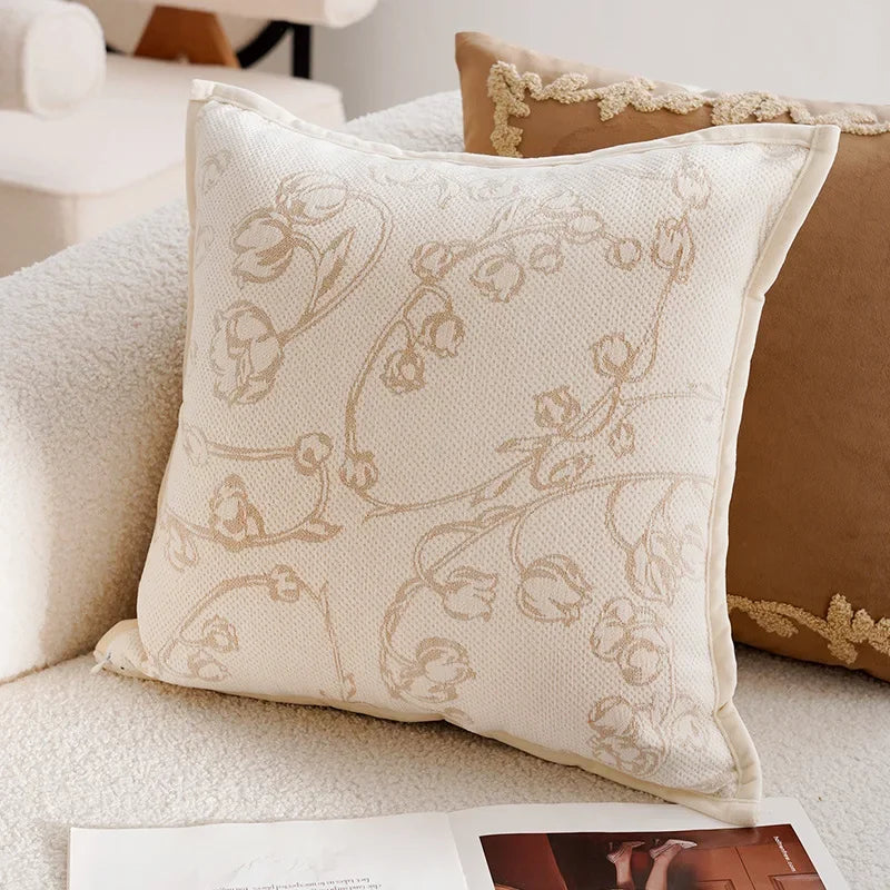 Light Luxury French Stamping Throw Pillow Cover – Brown Nordic Cushion Cover