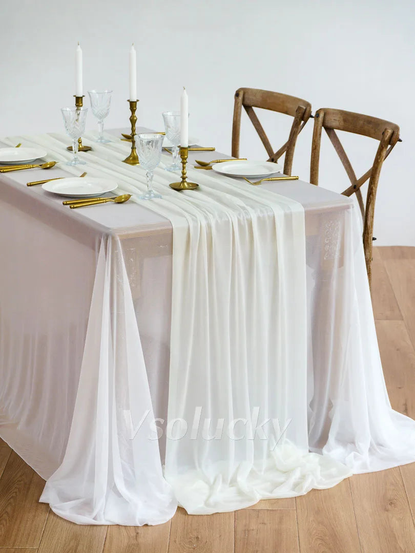 Luxury Sheer Table Runner – Rustic Boho Style for Weddings & Home Decor