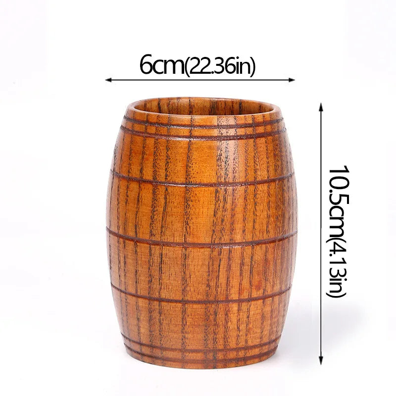Handmade Jujube Wood Mug – Natural Wooden Cup for Coffee, Tea & Beer