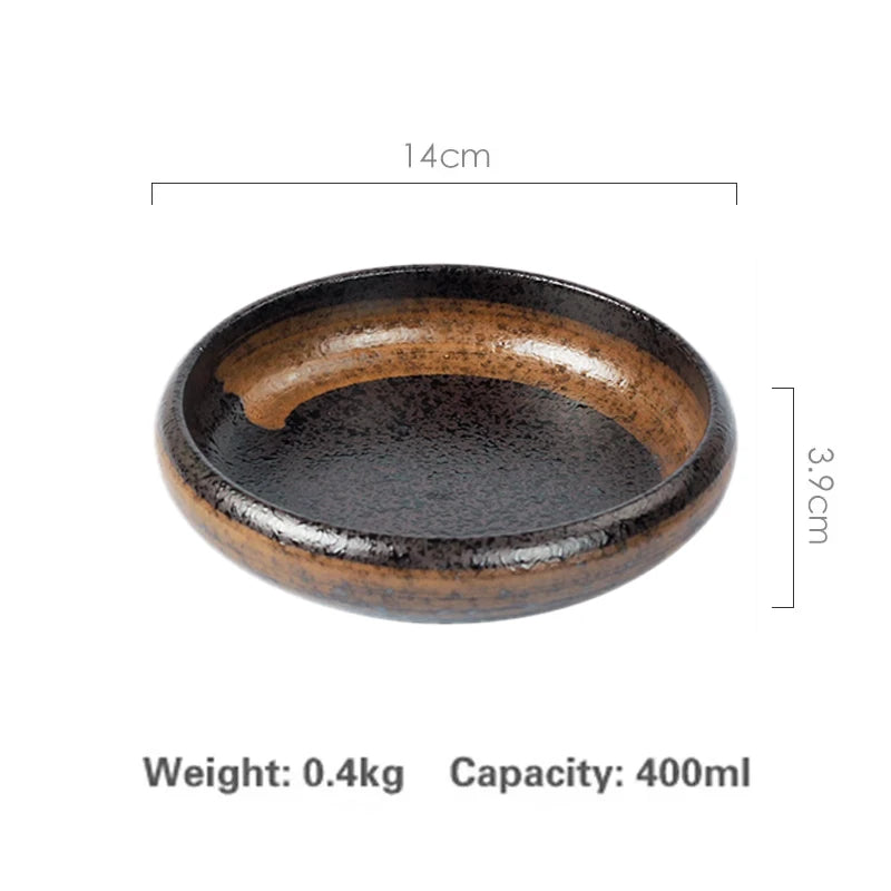 Japanese Retro Ceramic Sushi & Snack Dish Set – Small Plates for Dipping & Serving