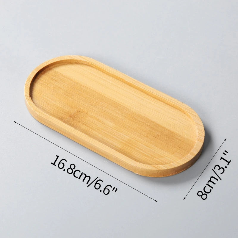 Mini Bamboo Tray – Wood Saucer, Cup Coaster & Decorative Plate