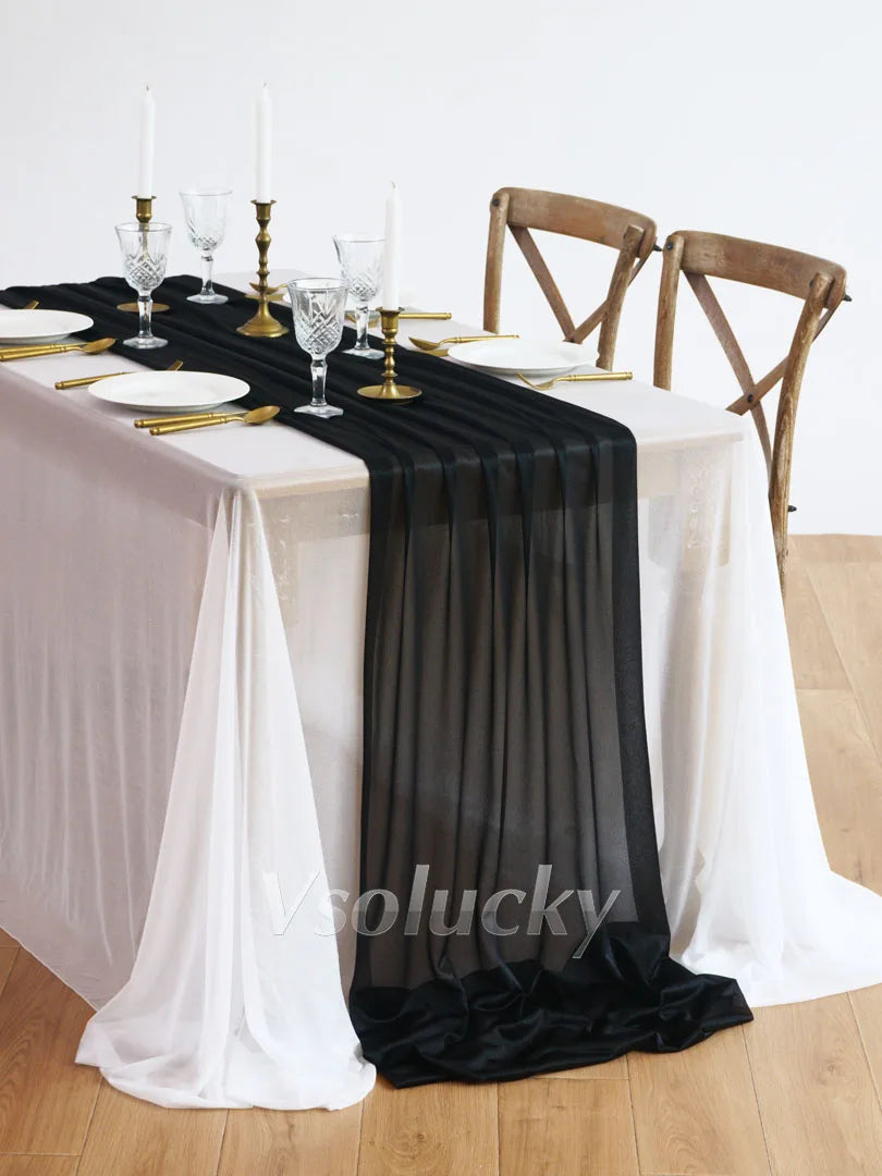 Luxury Sheer Table Runner – Rustic Boho Style for Weddings & Home Decor