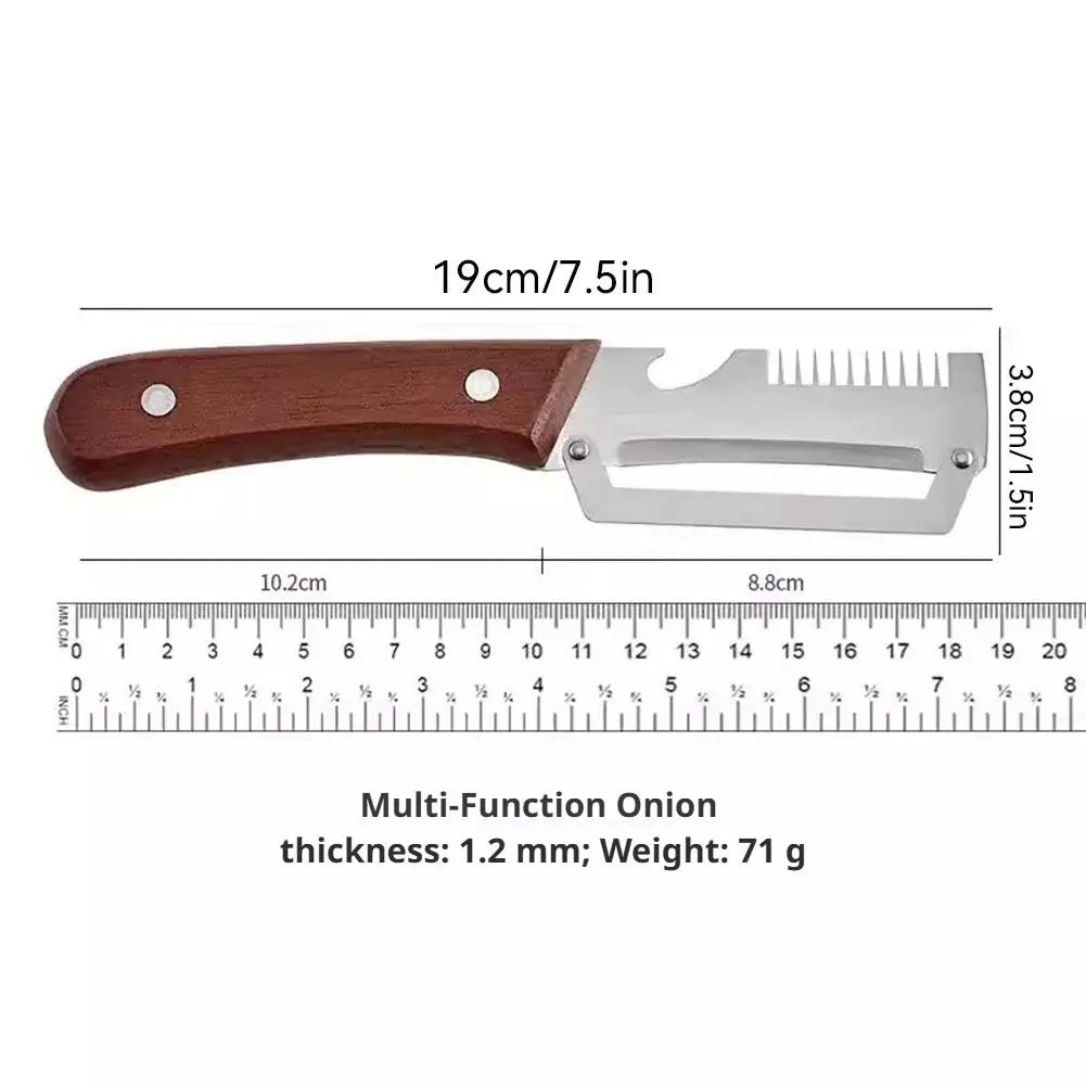 3-in-1 Stainless Steel Vegetable Peeler – Peeling Knife, Onion Slicer & Bottle Opener