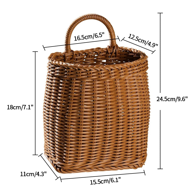 Handwoven Rattan Storage Basket – Multi-Use Fruit, Picnic & Desktop Organizer