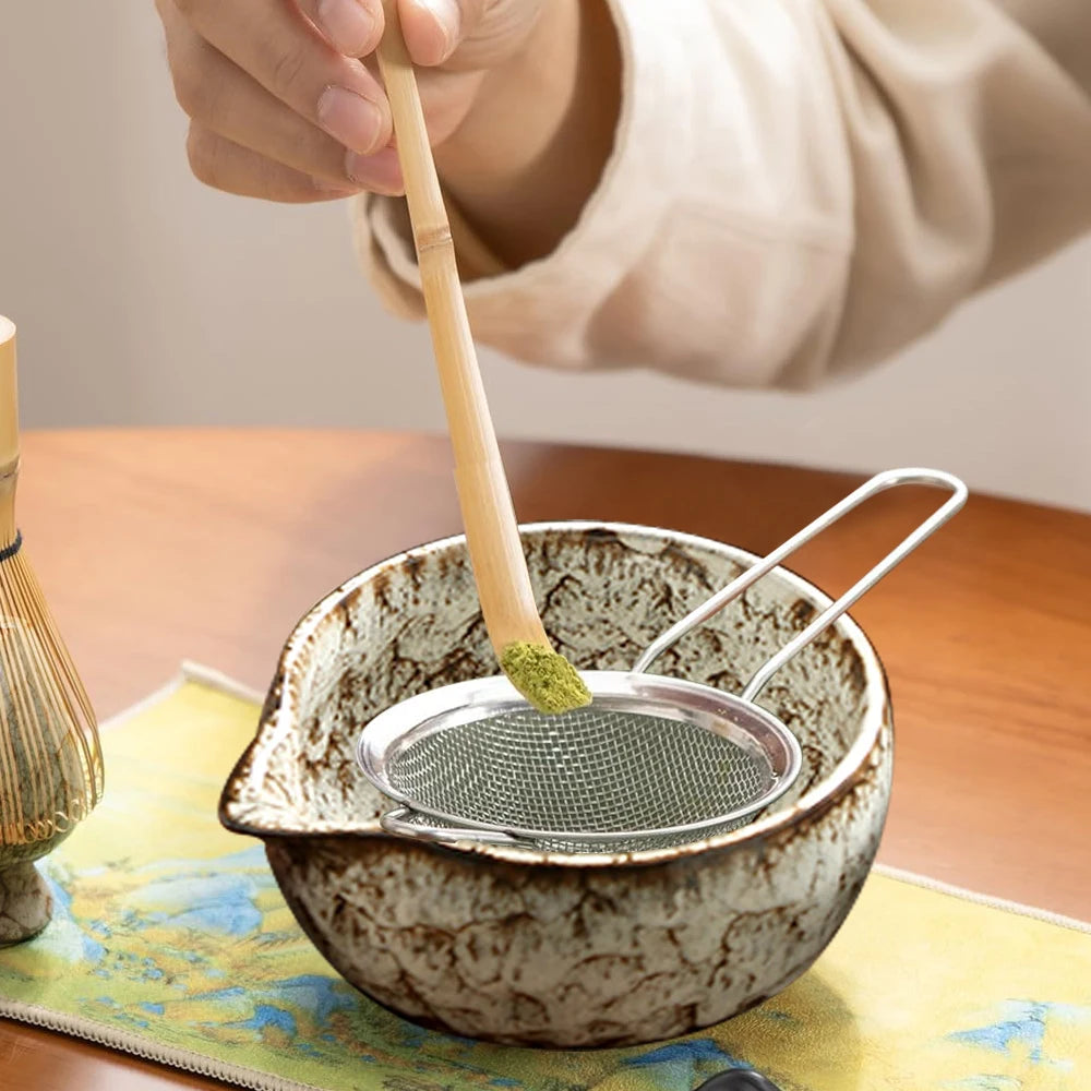 6-Piece Japanese Matcha Tea Set – Bamboo Whisk, Ceramic Bowl & Tea-Making Tools