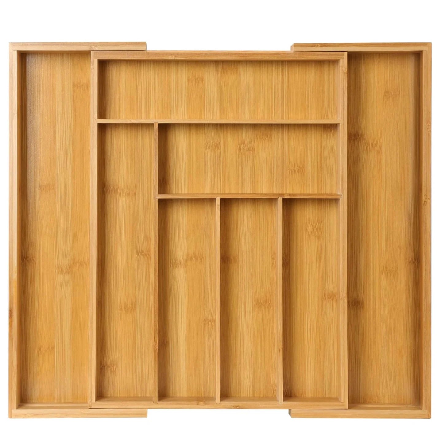 Adjustable Expandable Bamboo Drawer Organizer – Cutlery, Silverware & Knife Tray