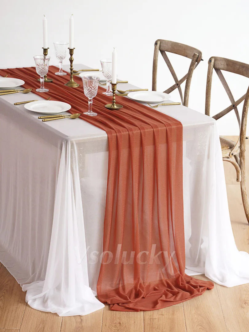 Luxury Sheer Table Runner – Rustic Boho Style for Weddings & Home Decor