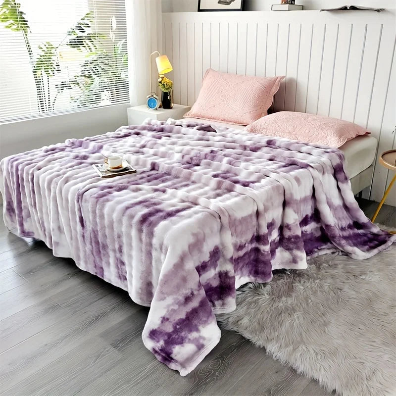 Luxurious Faux Rabbit Fur Throw Blanket – Soft, Thick & Warm for All Seasons