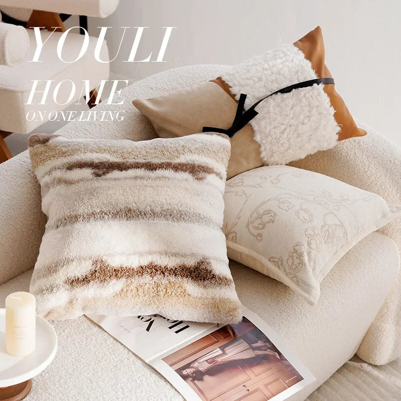 Light Luxury French Stamping Throw Pillow Cover – Brown Nordic Cushion Cover