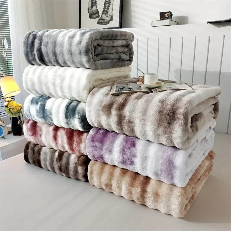 Luxurious Faux Rabbit Fur Throw Blanket – Soft, Thick & Warm for All Seasons