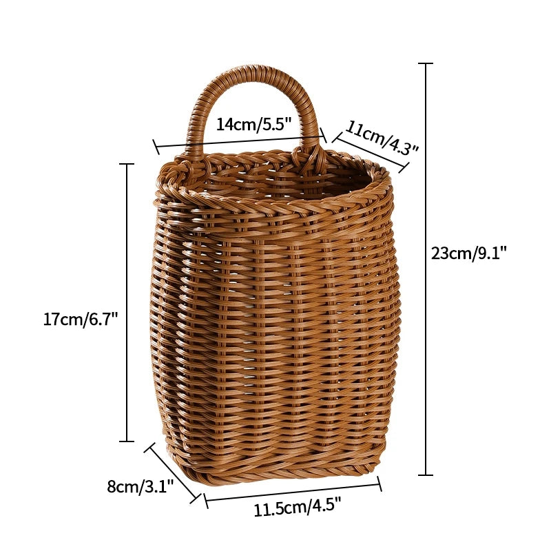 Handwoven Rattan Storage Basket – Multi-Use Fruit, Picnic & Desktop Organizer