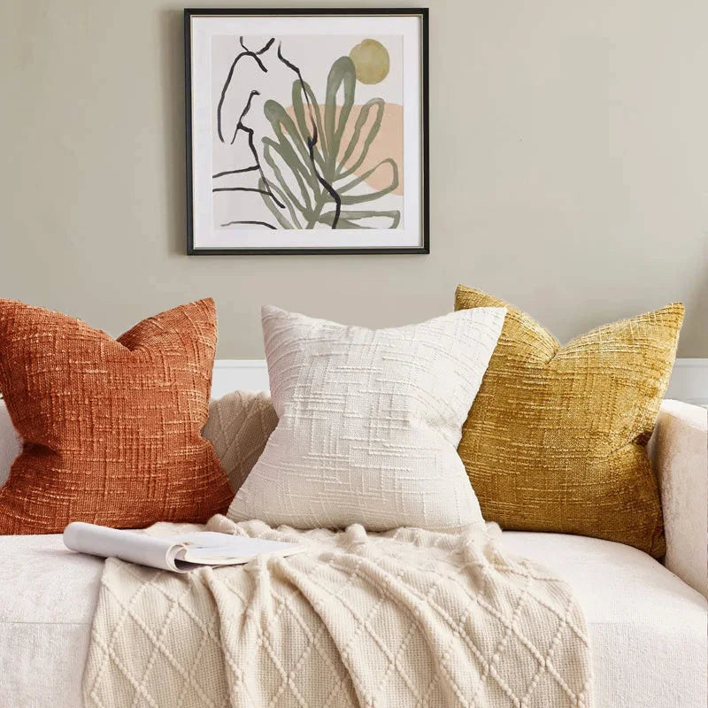 Chenille Throw Pillow Cover – Soft Boucle Texture Sofa Cushion Cover