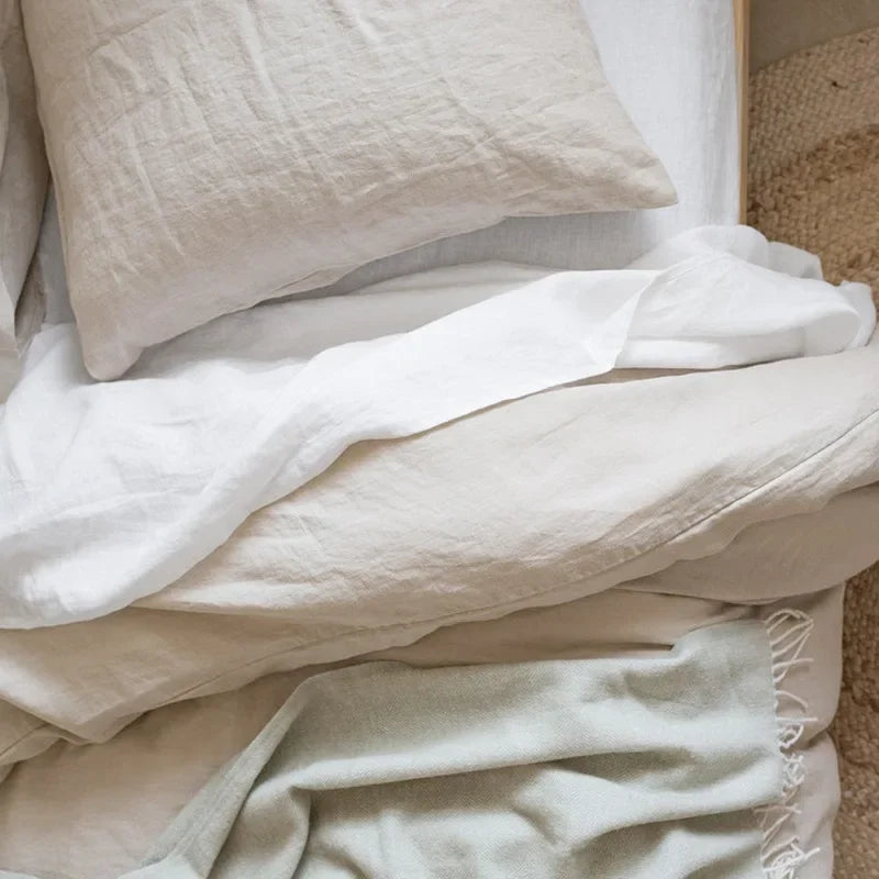 100% Pure Linen Throw Pillow Case – Solid Color Euro Sham Cushion Cover