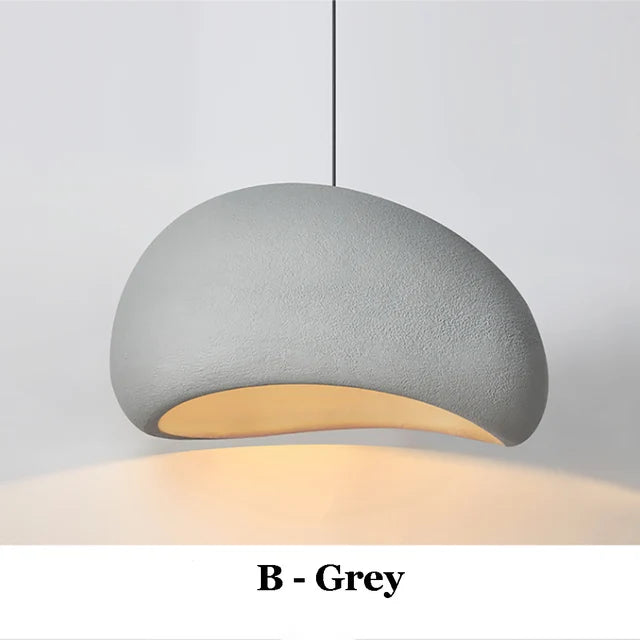 Nordic Wabi-Sabi Pendant Lamp – Handknit LED Ceiling Chandelier for Living & Dining Room