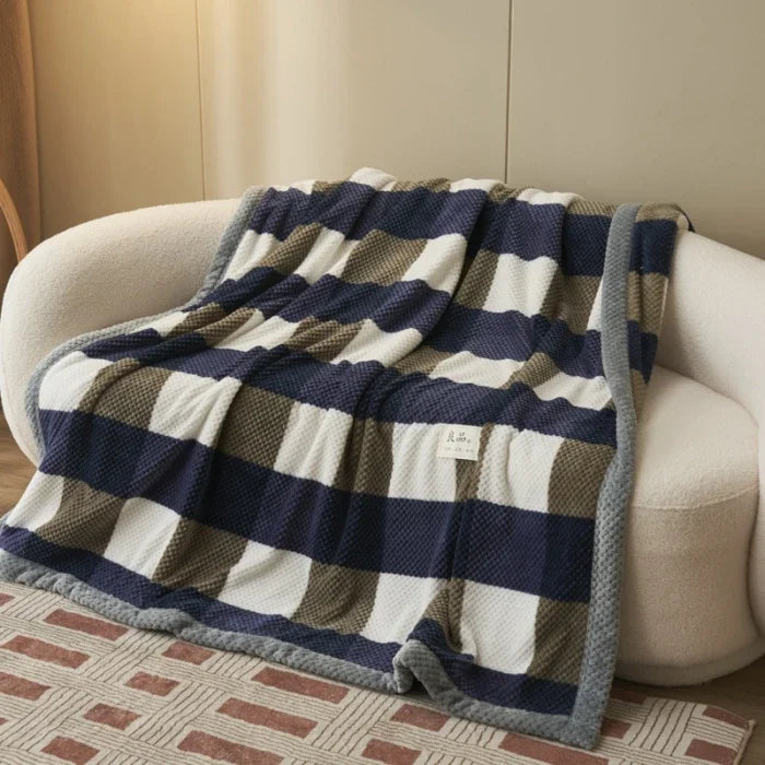 Soft Chenille Knit Throw Blanket – Machine Washable Crochet Blanket for Couch & Bed