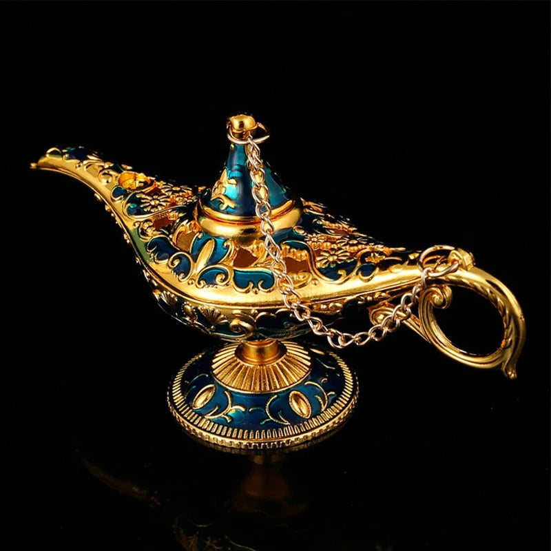 Aladdin Lamp Desktop Ornament – Metal Decorative Wishing Lamp for Home & Gifting