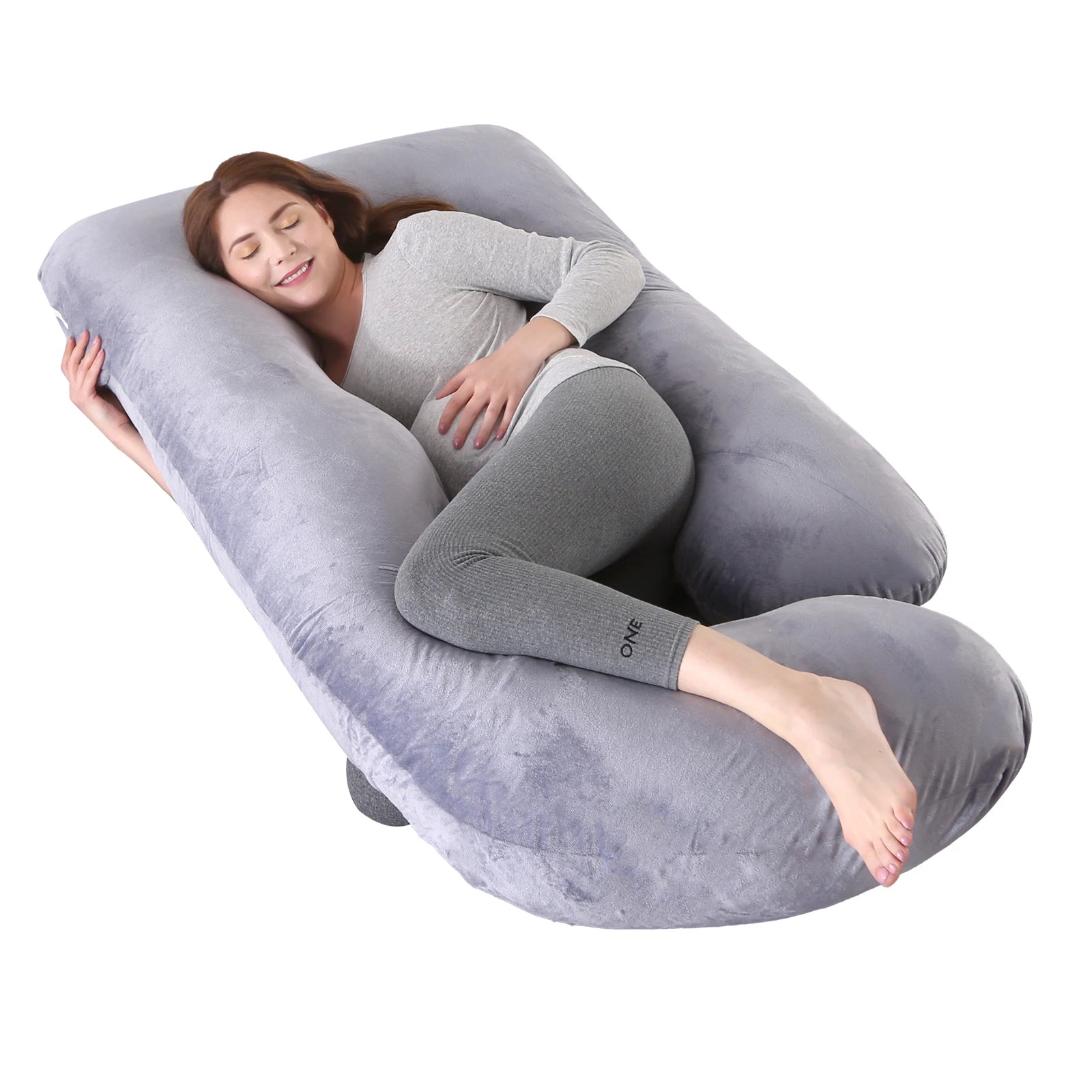 G-Shaped Full Body Pregnancy Pillow – Memory Foam Maternity Pillow with Removable Cover