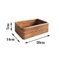 Handmade Rattan Nesting Baskets – Set of 3 Rectangular Wicker Storage Baskets