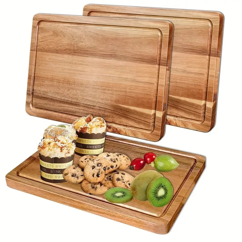 Beech & Walnut Wood Cutting Board – Durable Kitchen Chopping & Cheese Board