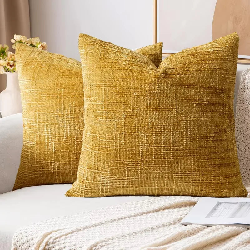 Chenille Throw Pillow Cover – Soft Boucle Texture Sofa Cushion Cover