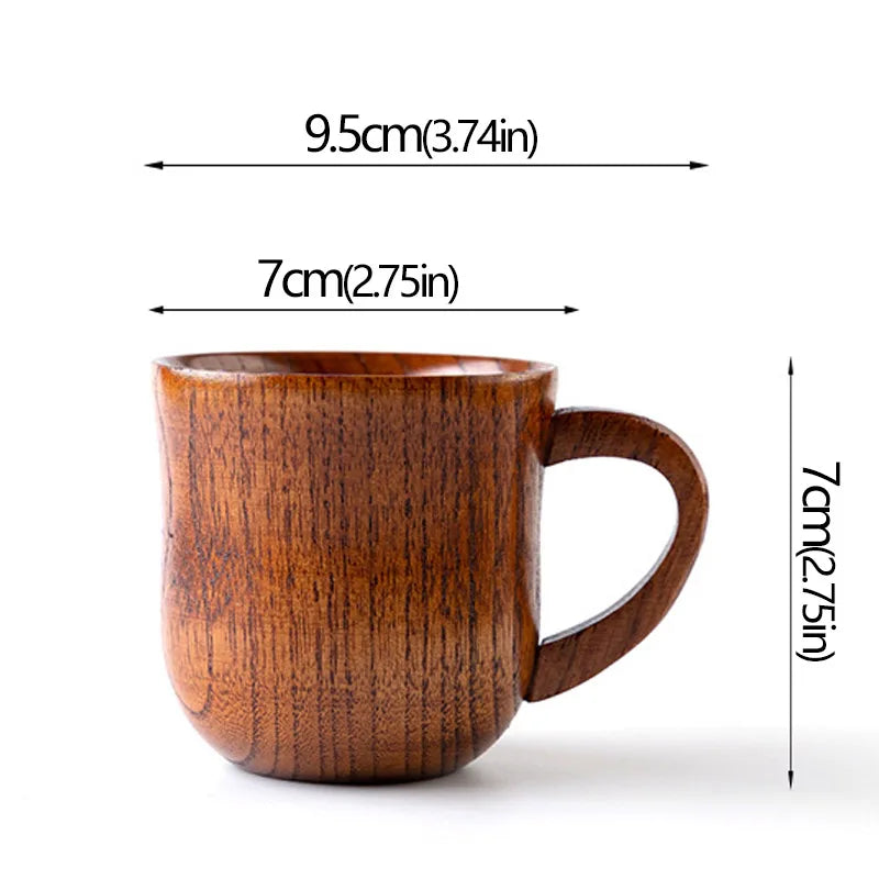 Handmade Jujube Wood Mug – Natural Wooden Cup for Coffee, Tea & Beer