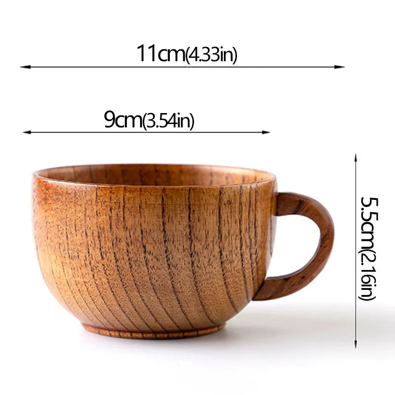 Handmade Jujube Wood Mug – Natural Wooden Cup for Coffee, Tea & Beer