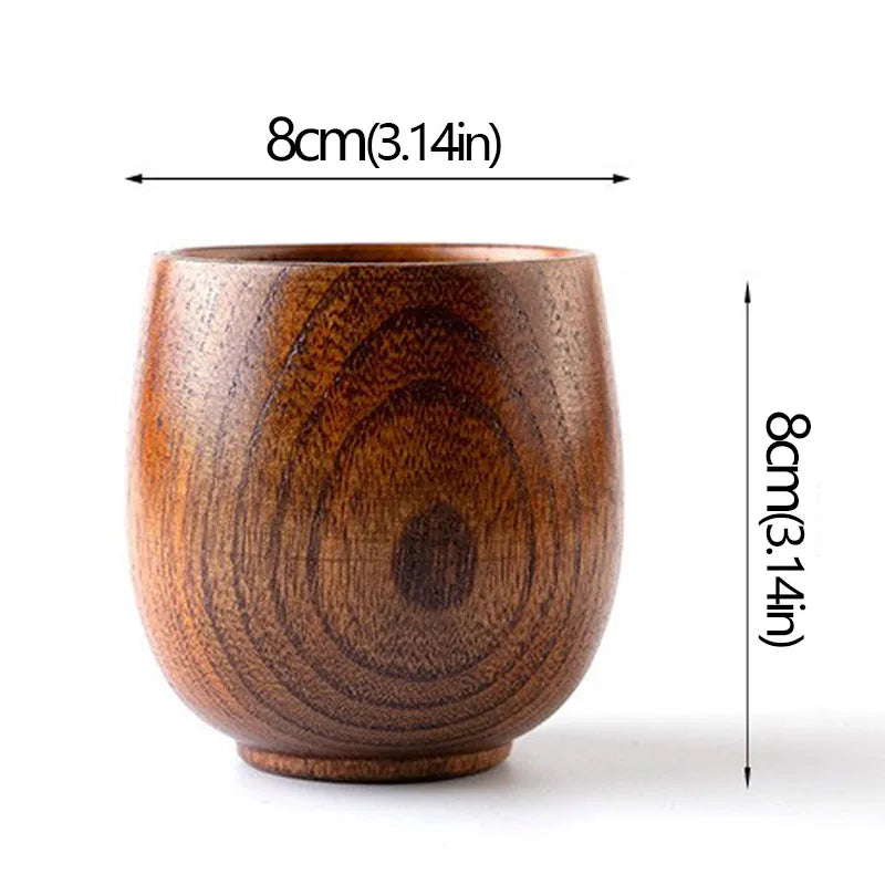 Handmade Jujube Wood Mug – Natural Wooden Cup for Coffee, Tea & Beer