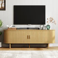 Modern TV Stand with Power Outlet – Sliding Doors, Storage & Adjustable Shelves for 60"/70" TVs