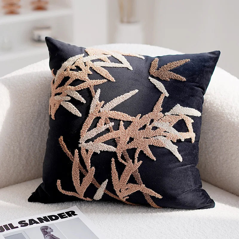 Brown Vintage Nordic Throw Pillow Cover – Light Luxury Patchwork Cushion Cover 45x45cm