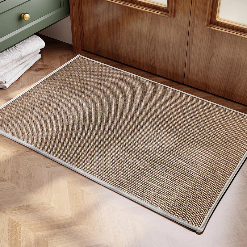 Anti-Slip Kitchen Floor Mat – Linen Weave, Rubber Bottom, Machine Washable