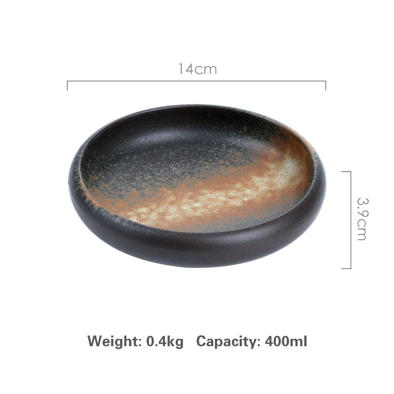 Japanese Retro Ceramic Sushi & Snack Dish Set – Small Plates for Dipping & Serving