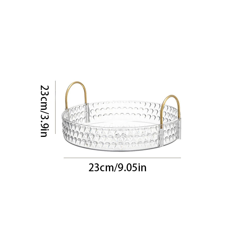 360° Rotating Makeup Organizer – 3-Tier Clear Diamond Vanity Organizer