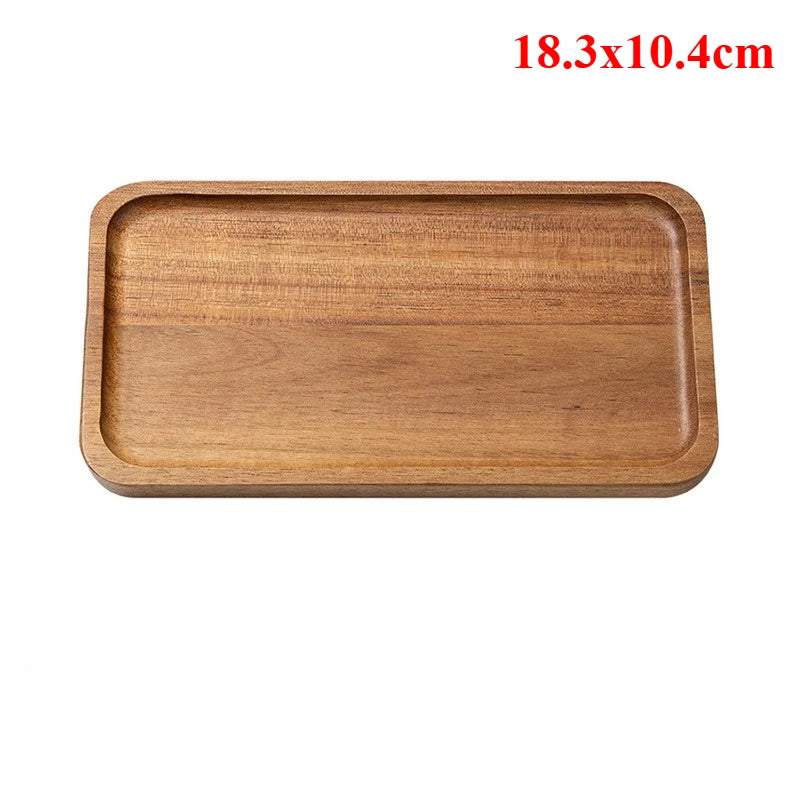 Acacia Wood Serving Tray – Multi-Use Coffee Coaster & Fruit Plate