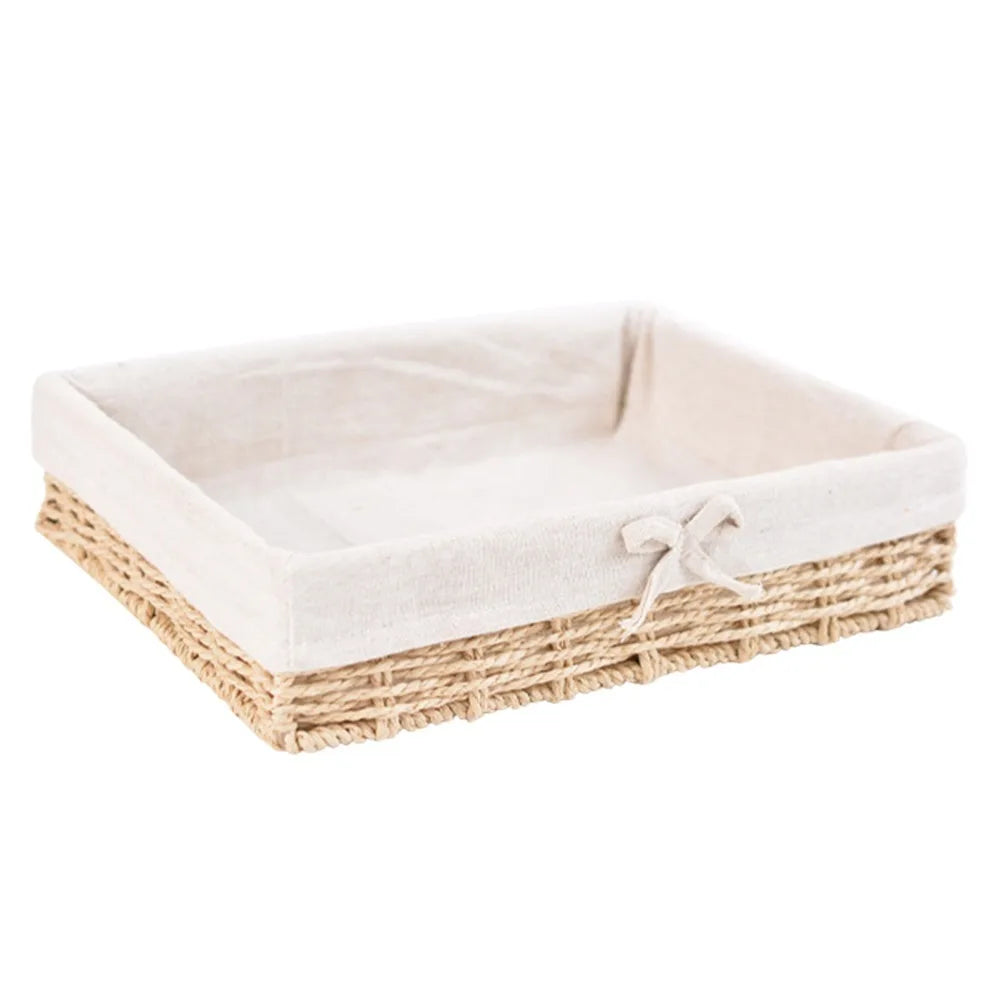 Handwoven Rattan Storage Tray – French Boho Style, 4 Sizes