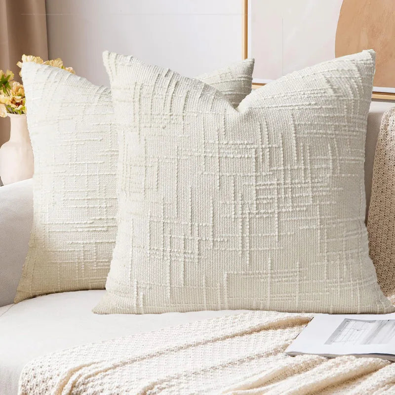 Chenille Bamboo Yarn Throw Pillow Cover – Soft Boucle Sofa Cushion Cover