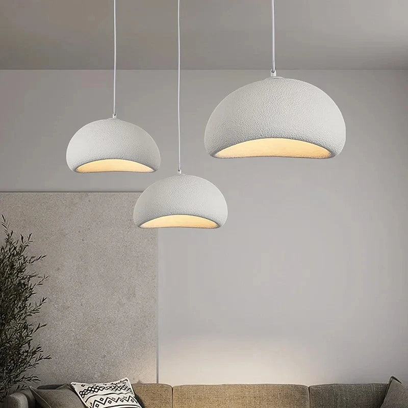 Nordic Wabi-Sabi Pendant Lamp – Handknit LED Ceiling Chandelier for Living & Dining Room