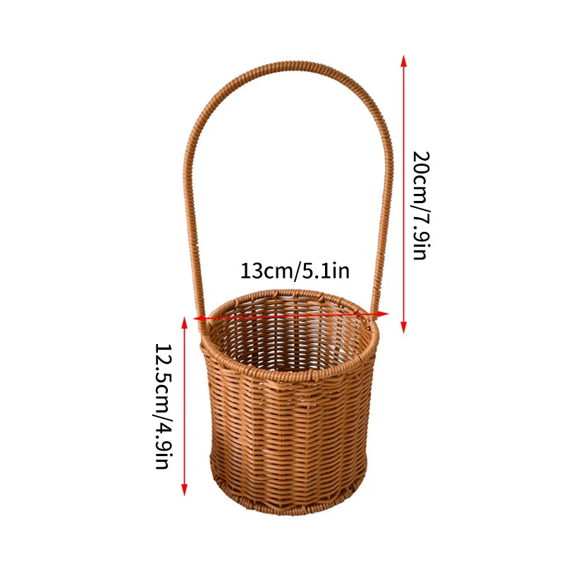 Handwoven Rattan Storage Basket – Multi-Use Fruit, Picnic & Desktop Organizer