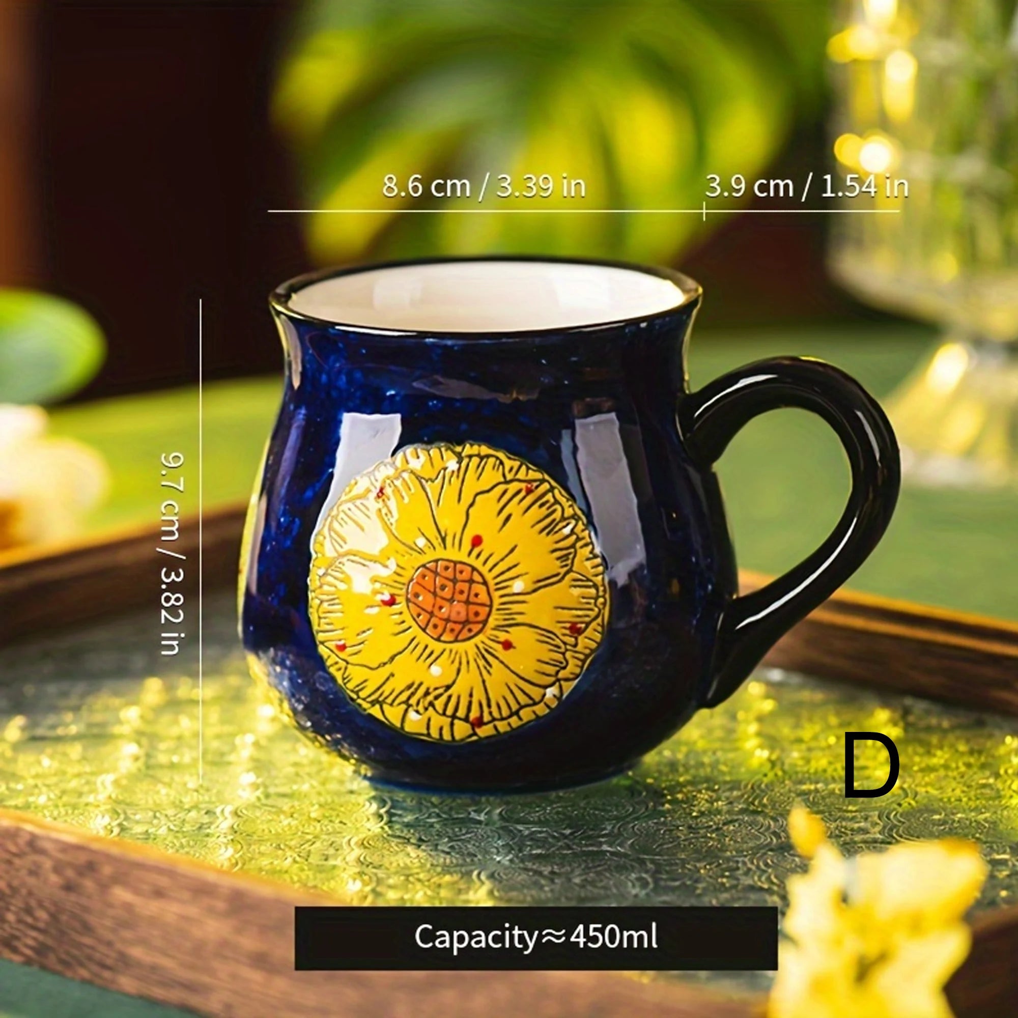 Hand-Painted Floral Ceramic Mug – Wide-Mouth Polish Pottery Style Coffee & Tea Mug