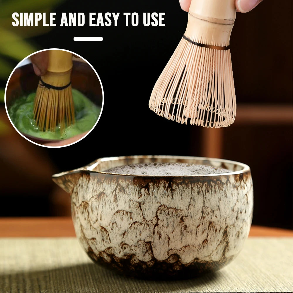 6-Piece Japanese Matcha Tea Set – Bamboo Whisk, Ceramic Bowl & Tea-Making Tools